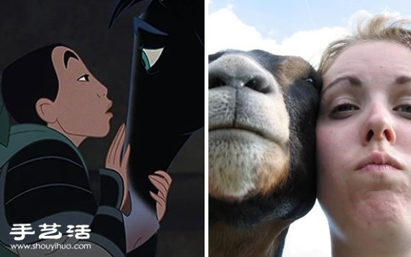 Funny selfies of real-life humans and animals in animated scenes