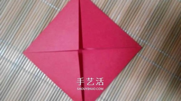 Illustration of the origami method of a lotus that is about to fully bloom