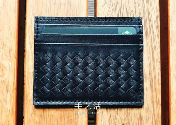 How to make a homemade leather woven card holder, fashionable mens style! 