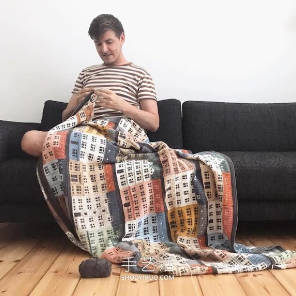 Hand-woven blanket, inspired by Copenhagens colorful and unique architecture