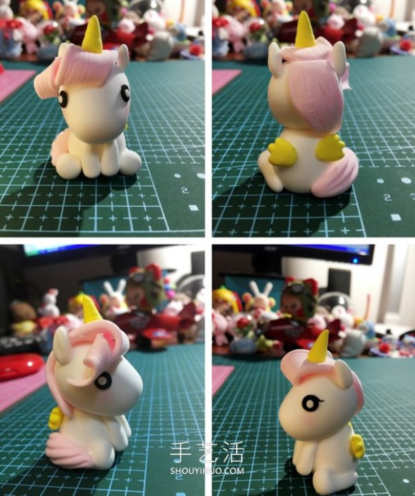 Illustrated tutorial on how to make your own cute clay unicorn