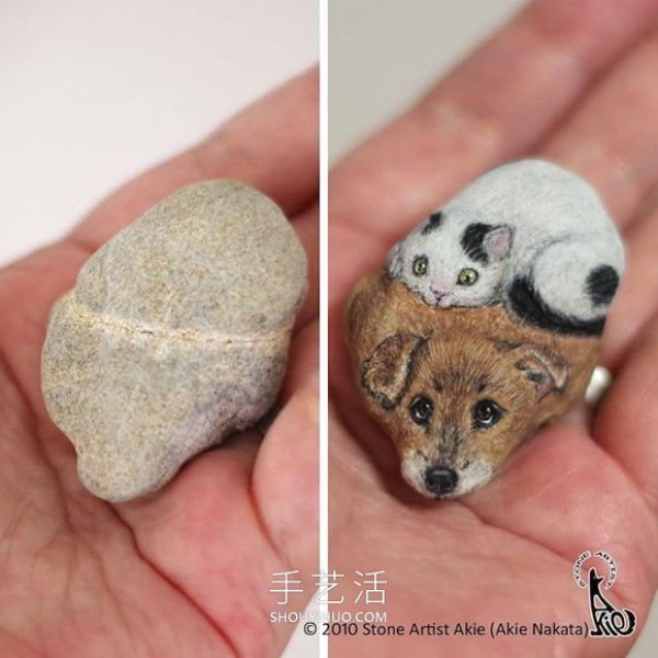 DIY ordinary stones into cute palm-sized animals