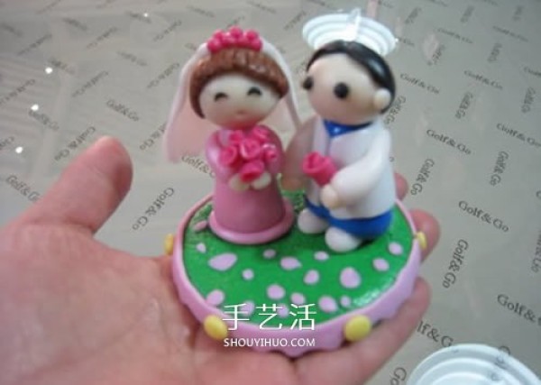 How to make soft clay wedding dolls and beautiful wedding decorations