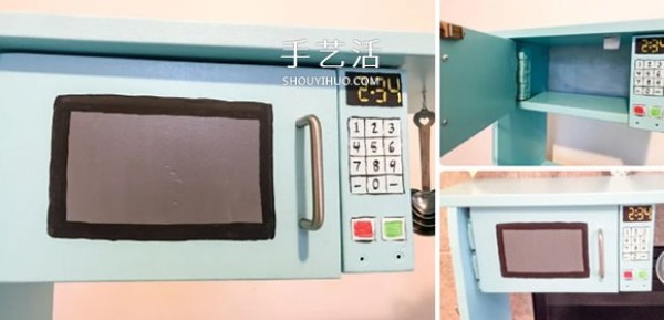 How to transform an old computer desk into a childrens toy kitchen