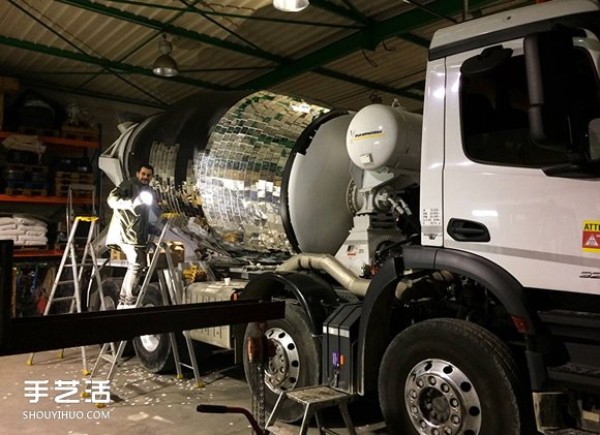 The construction site show is back! Turn cement tanker trucks into oversized disco balls