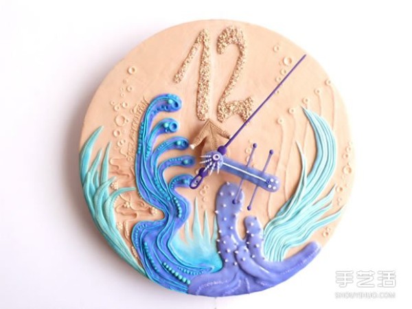 Fairy-tale style polymer clay clock works, each wall clock is full of stories