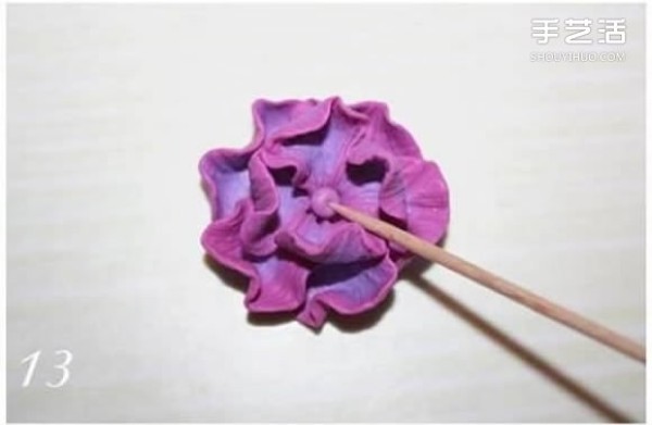 Polymer pottery flower ring making tutorial, handmade polymer pottery flower ornaments DIY illustrations