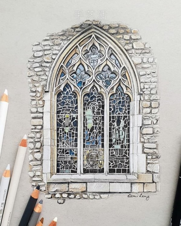 Self-taught artist sketches precise and detailed architectural drawings