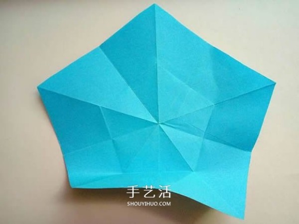 Five-cornered star origami illustration, how to fold an inner and outer double five-pointed star