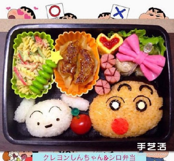 Japanese loving cartoon bento picture, cartoon character pattern bento work