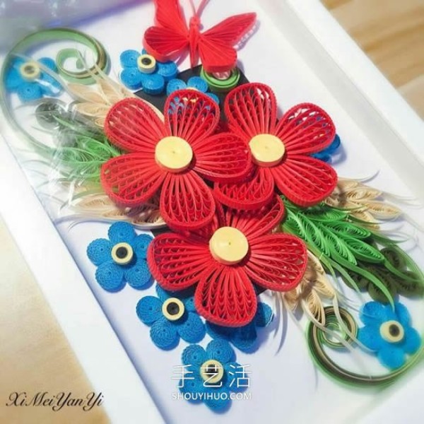 Simple and beautiful paper-quilled flower painting tutorial illustrated