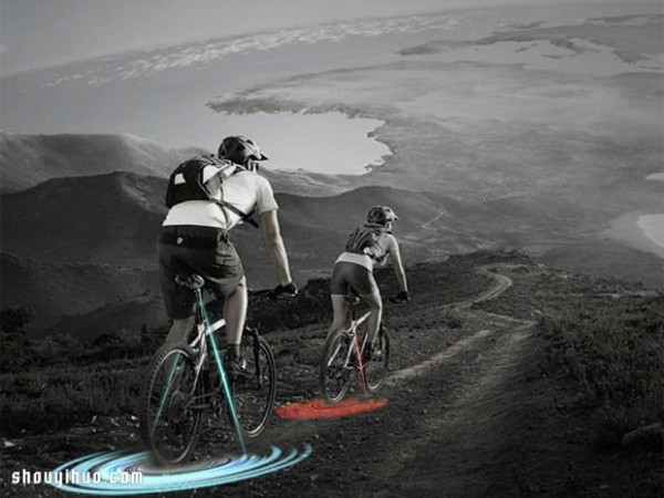 &B Cool concept design of laser beam projection bicycle light