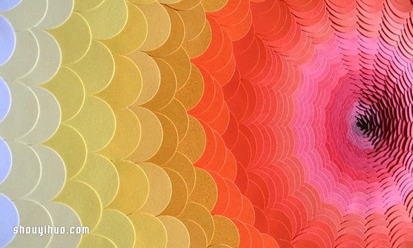 DIY fantastic paper sculpture art by stacking layers of colored cardboard