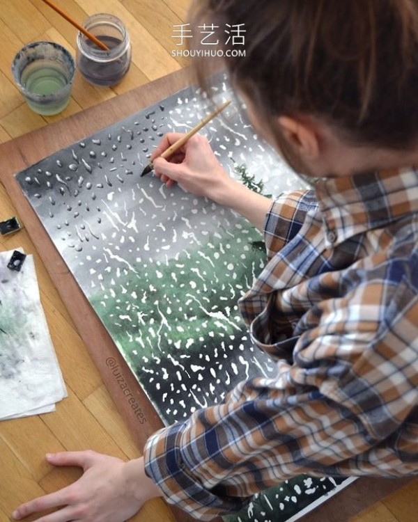 Rain is hitting the window! Realistic watercolor paintings blend raindrops with natural landscapes