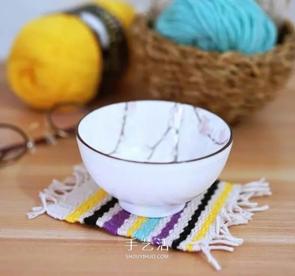 Super simple coaster knitting method, how to knit a fresh square coaster