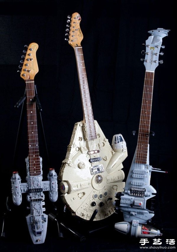 The British 64-year-old retired printer DIYed the Star Wars spaceship electric guitar