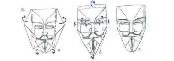 Mysterious freedom fighter! Illustration of the origami method of the V for Vendetta mask