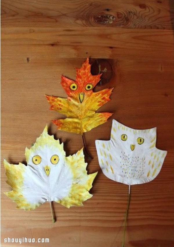 Creative leaf painting DIY. Come and pick up some fallen leaves and DIY.