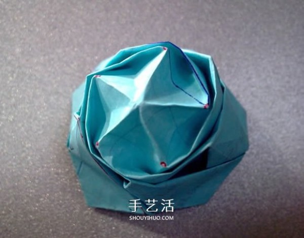 Illustration of how to fold a five-petal rose, it looks better than a Kawasaki rose! 