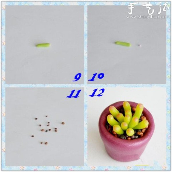 Jewelry clay DIY easy-care succulent pots