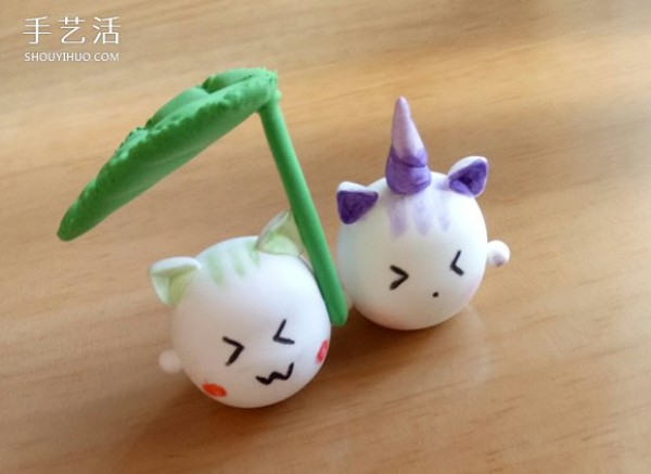 How to make a kitten holding an umbrella from clay, ultra-light clay cartoon cat DIY