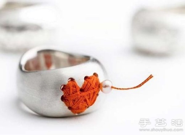 Metal ring DIY elegant heart-shaped winding