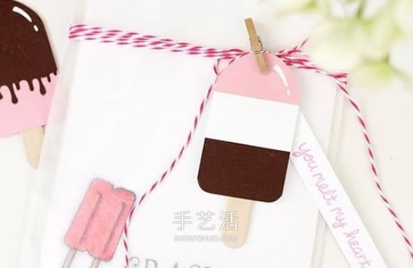 Sweet ice cream! Use cardboard to make cute Valentines Day gift decorations