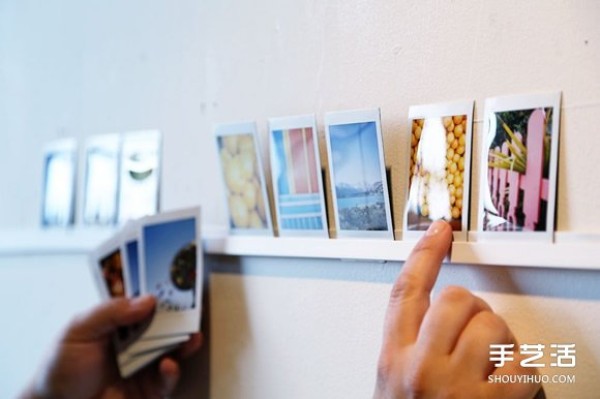 Use plastic strips to make a photo wall plastic strip photo holder DIY