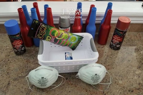 Tutorial on handmade carnival ring toss in glass bottles