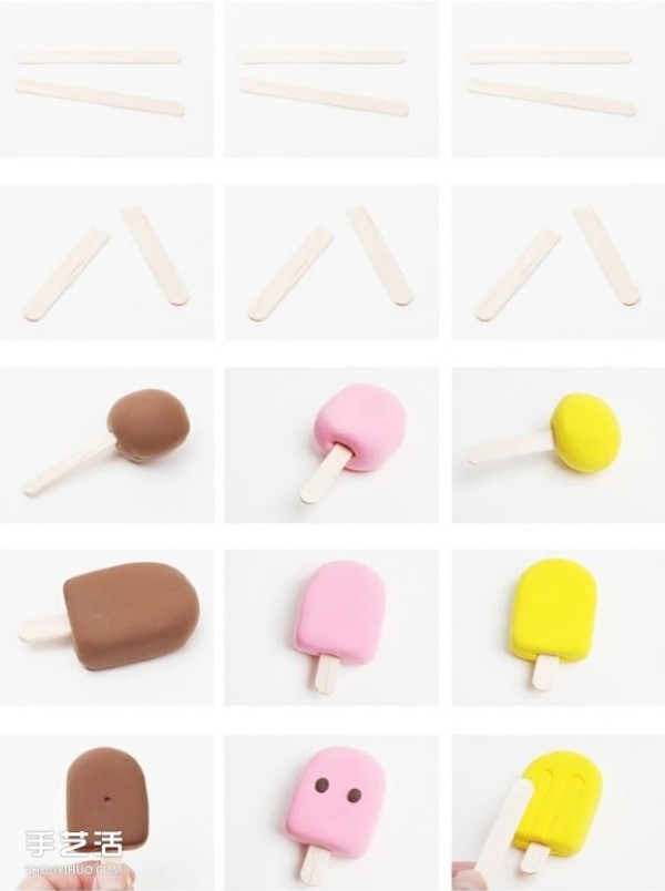 How to make ultra-light clay popsicles and DIY cute clay popsicle figures