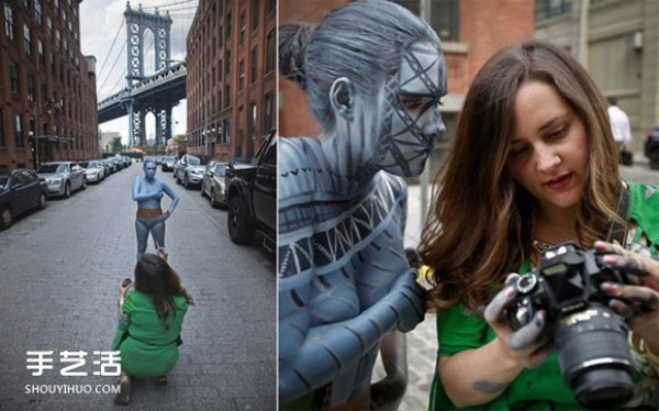 Everyone is looking for trouble: Creative body painting art makes the model invisible