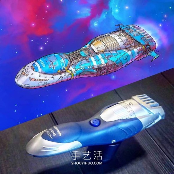 Reconstruction of daily household items! Spectacular spaceship drawing design