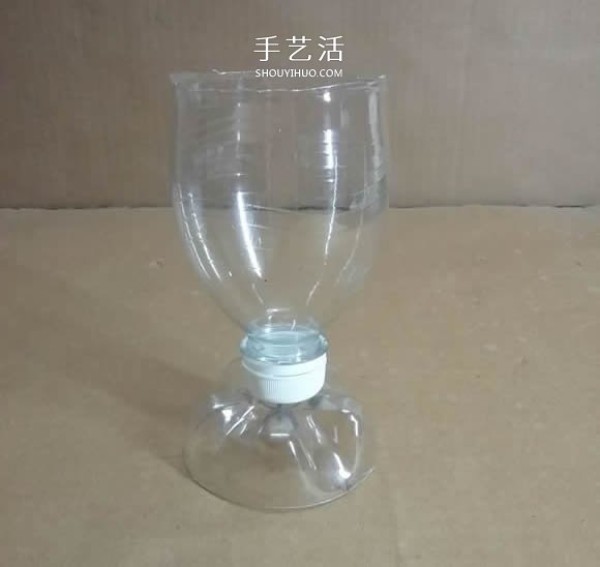 Mineral water bottles are used to make hand-made trophies, flags and wine glasses