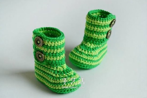 Provides warmth to ankles! Simple and beautiful weaving method for baby woolen shoes