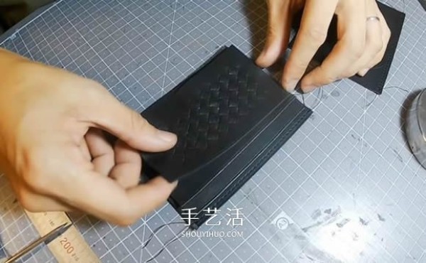 How to make a homemade leather woven card holder, fashionable mens style! 