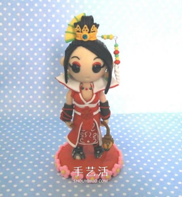 Detailed step-by-step illustration of DIY Jianwang 3 Wanxiupai doll made from polymer clay