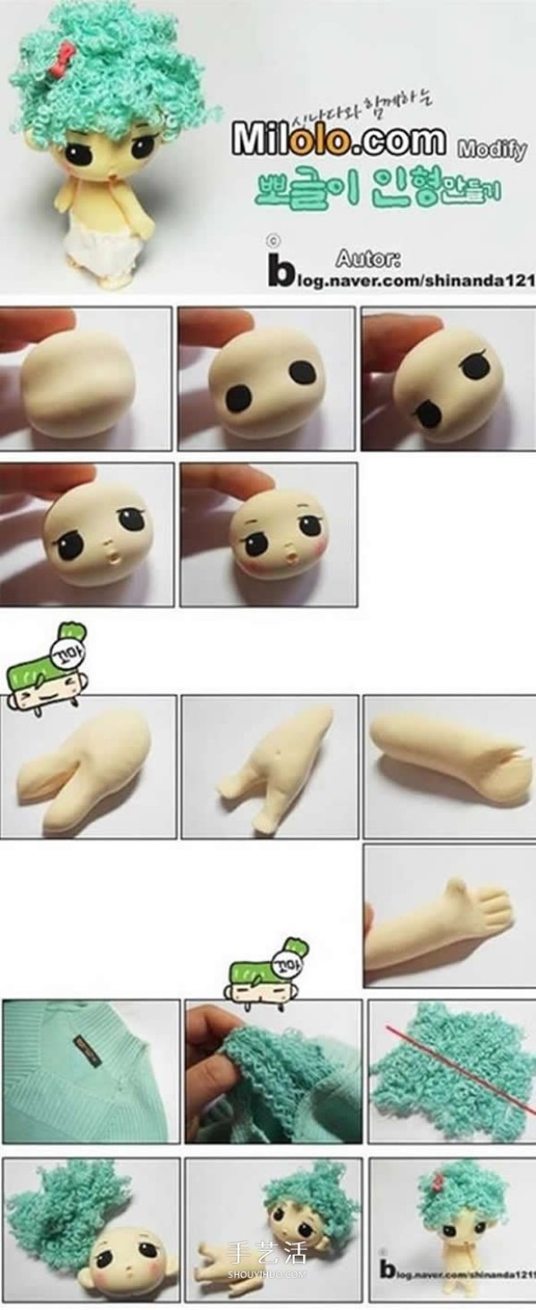 How to make clay figures? 9 types of cute ultra-light clay doll DIY illustrations