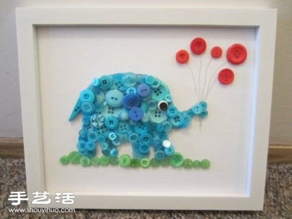 Cute button collage DIY, how to make a collage with buttons