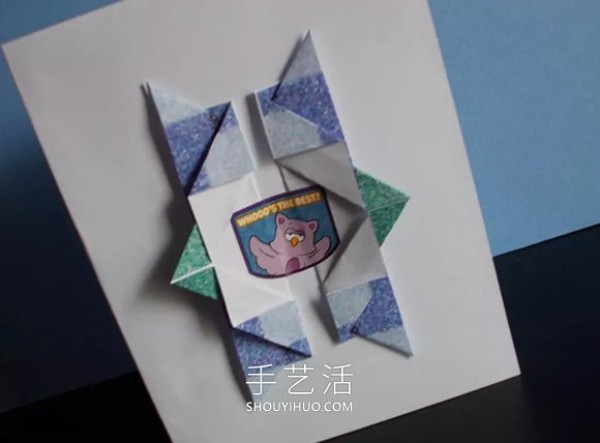 Illustrated tutorial on how to make origami birthday card gifts