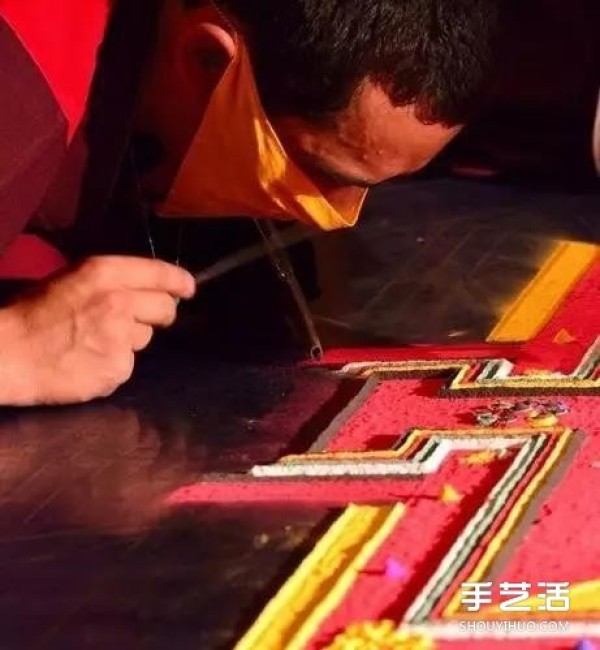 The mandala sand paintings that have been handed down for thousands of years are hard to create but are doomed to be destroyed