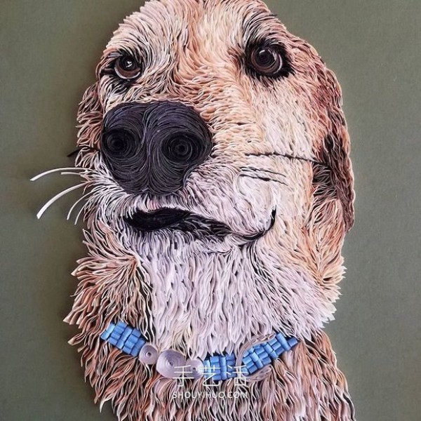 Paper quilling artist creates "surreal" animal portraits