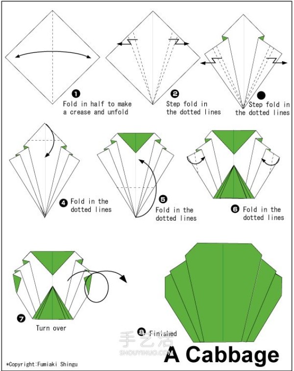 Illustrated tutorial for kindergarten handmade origami vegetables, simple and cute! 