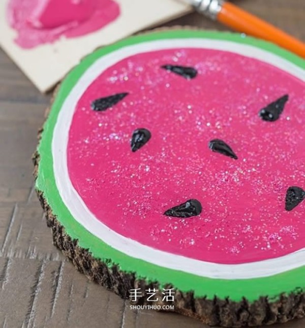 Add color to your dining table! How to make homemade summer watermelon coasters