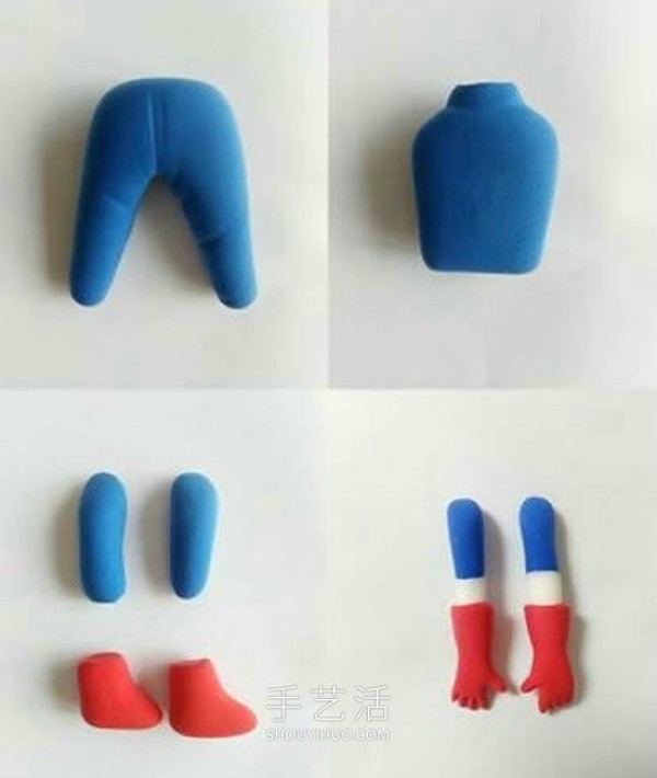 Tutorial on how to make a cartoon Captain America by hand using ultra-light clay