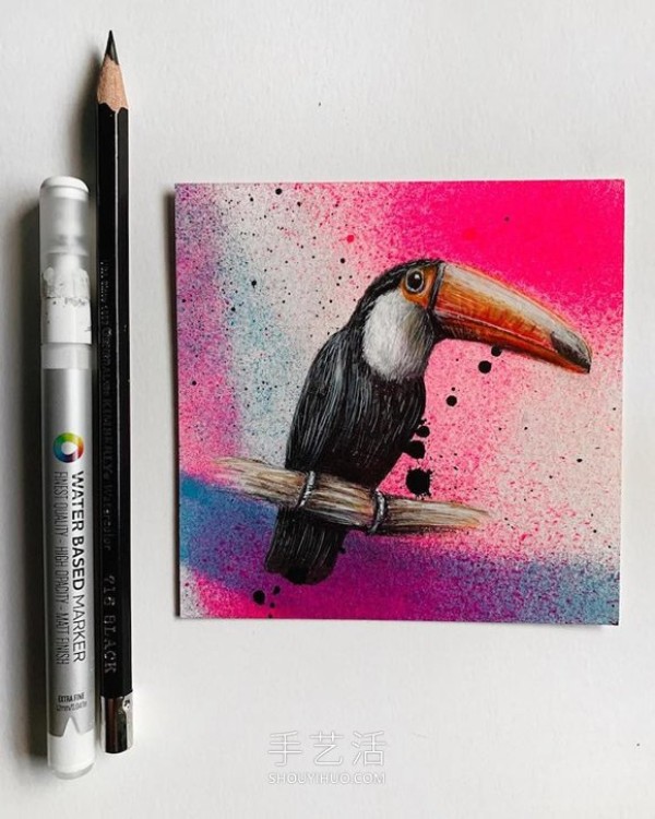 The "glowing" illustrations remind people to protect endangered animals