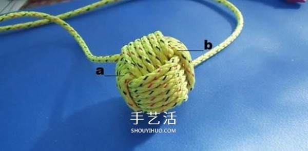 How to knit a sphere with rope, how to knit a small ball pendant with rope