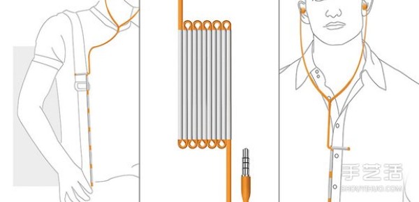 The foldable and stowable headphone cable design eliminates the need to worry about tying the headphone cable