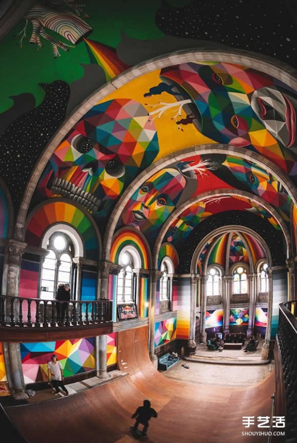 The combination of solemnity and trendiness, the renovation of a century-old church into an indoor skatepark