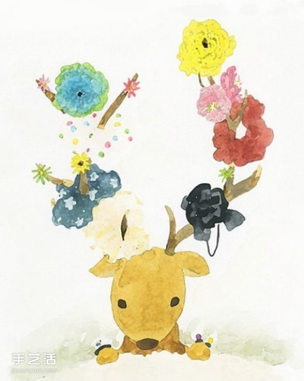 Hitomi Inoue: A fresh and fresh watercolor painting with elegant colors and full of childlike interest