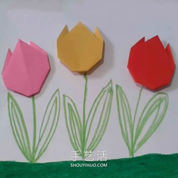 Easy to learn! Video tutorial for childrens handmade origami tulips